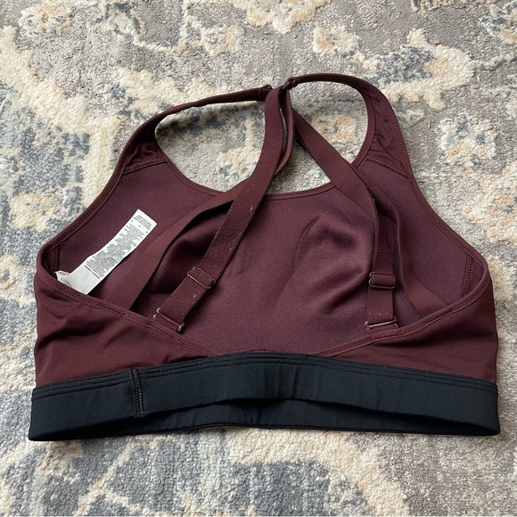 Nike Women's Dark Red and Black Sports Bra - Picture 5 of 5